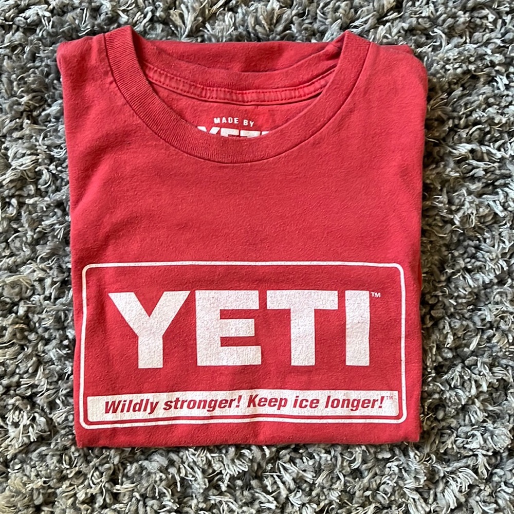 YETI shirt, red, soft and comfortable